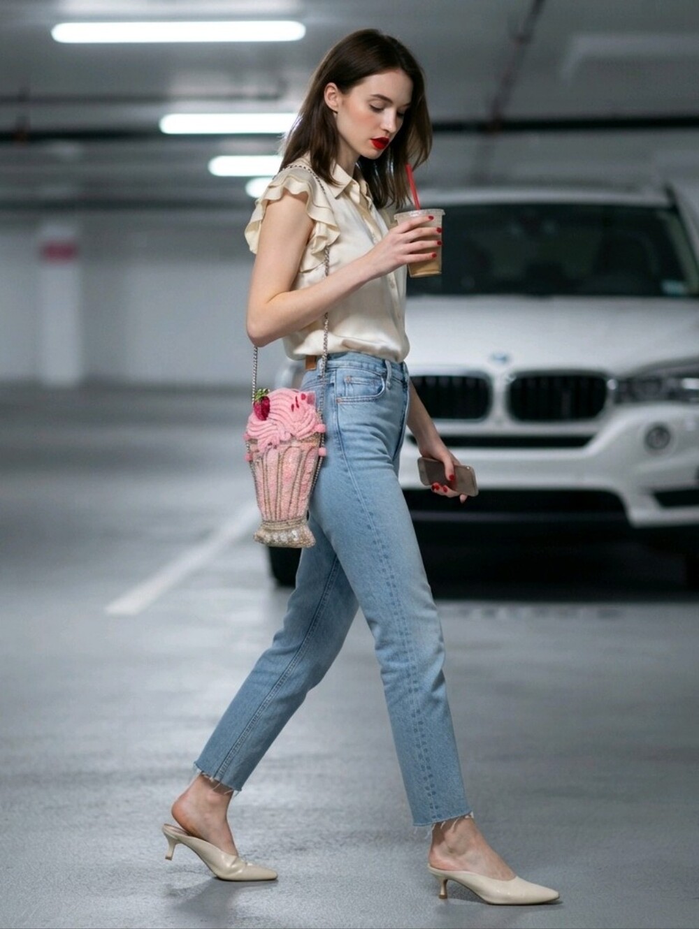 Shake It Up" Strawberry Milkshake Crossbody Handbag Came Out In The Year 2020 - Picture 16 of 16